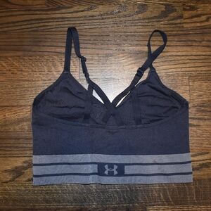 black and grey child's XL under armor sports bra